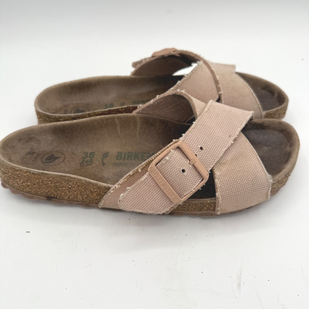 Birkenstock Siena Sandals Womens 38 Pink Vegan Canvas Boho Indie Festival Summer